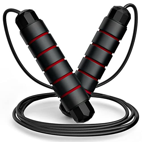 Jump Rope, Tangle-Free Rapid Speed Jumping Rope Cable with Ball B...