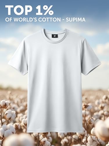 Image of XYXX Men's Iconique Solid Supima Cotton Slim Fit T-Shirt | Super Soft Half Sleeve Tshirts with Superior Colour Retention