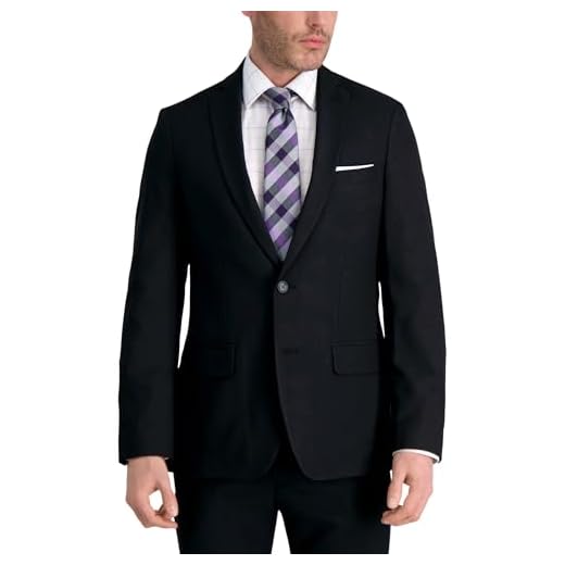Haggar Men's Smart Wash Performance Suit Separate Slim Fit Jacket, Black, 38 Regular