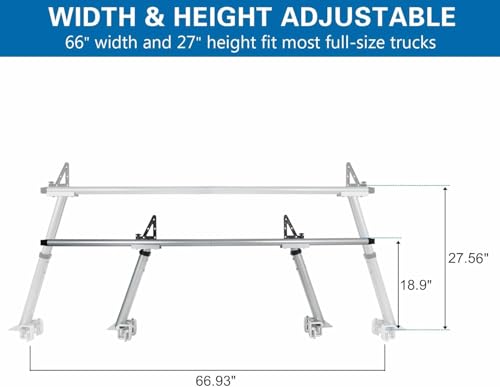 Image of Non-Drilling Aluminum Truck Rack, Width and Height Extendable