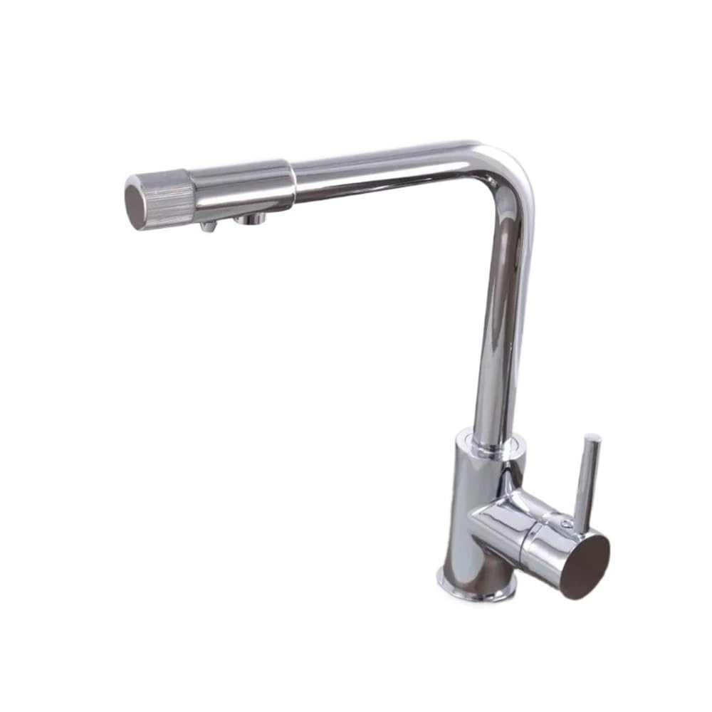 Robinet d'eau à 3 voies carré pour connecter votre filtre sans percer l'évier chromé XT-36