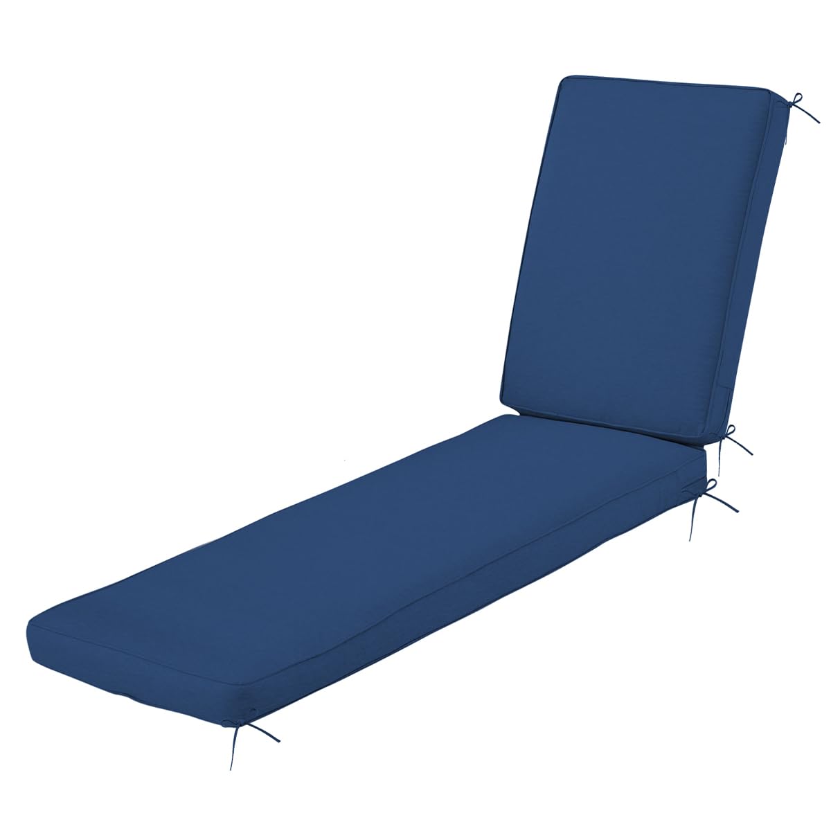 Sundale Outdoor Water-Resistant Olefin Patio Chaise Lounge Cushions, Thick Durable Lounger Pad with Straps, Perfect for Yard, Garden, Poolside (Dark Blue, 80" W x 26" D x 4" T)