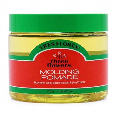 Three Flowers Molding Mens Pomade – Water-Based, Non-Greasy Hair Pomade for Men, Classic Hair Styling for Shape & Mold, 6 oz