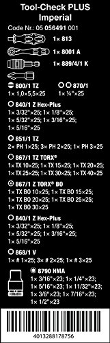 Wera 05056491001 Tool-Check Plus Imperial, 39 Pieces