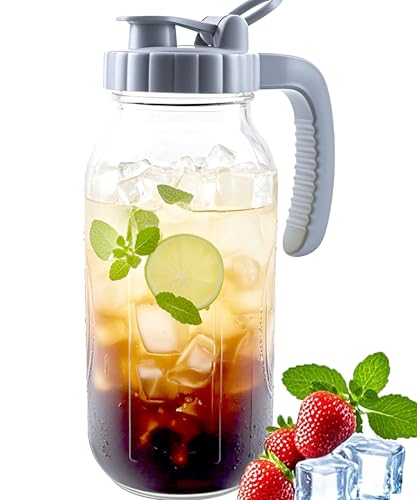 64 Oz Glass Mason Jar Water Pitcher with Lid