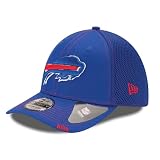 New Era Unisex-Adult NFL 39THIRTY Team Color Neo Primary Logo Stretch Fit Flex Football Cap Hat - Buffalo Bills Blue - Large/X-Large