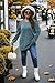 OFEEFAN Plus Size Sweater with Pockets Tunic Long Sleeve Shirt for Women Autumn Blue 3XL