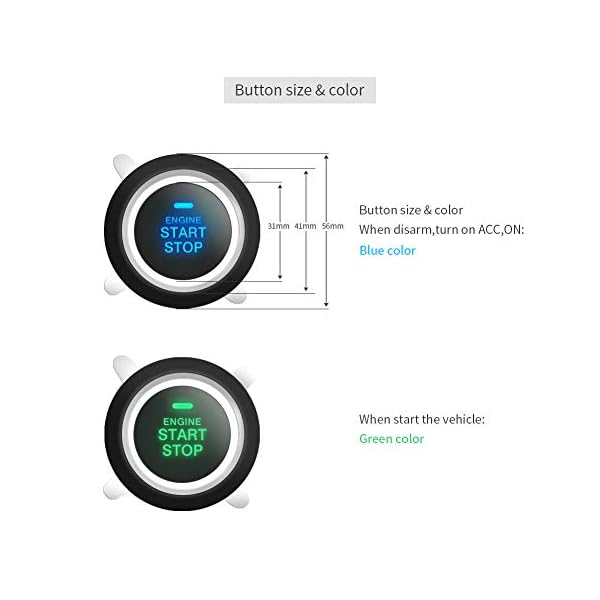 EASYGUARD EC002-NI Smart Key car Alarm System Remote Engine Start Push Button Start Touch Password Entry Universal Version Hopping Code FSK Technology - Image 5