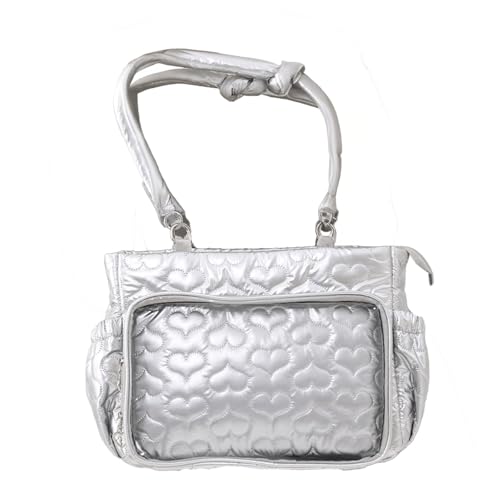 Puffer Tote Bag Heart Quilted Ita Bag Backpack Large Puffy Tote Bags Lightweight Ita Bags Purse for Women Trendy Alt 2025