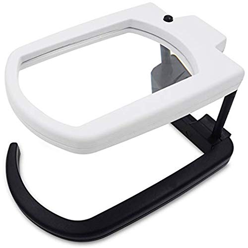 Loupe pliable avec support mains libres et lanière de lecture blanche