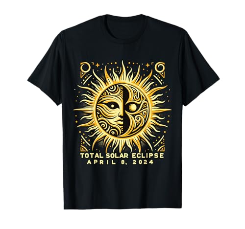 Total Solar Eclipse Totality April 8 2024 Moon Sun America T-Shirt