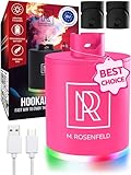 Pink Hookah Pump with 1300 mAh Rechargeable Battery - Electric Mini Hookah Pump Starter - Universal Shisha Hooka Starter Kit Helper