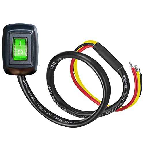 Interruptor de coche DIY en forma de gota de agua, Interruptor de encendido/apagado, Interruptor de luz de coche en forma de gota, DC12V/10A, 24V/5A, Longitud cable 60 cm, ON/OFF, Led verde
