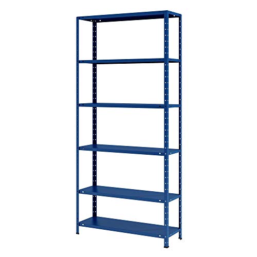 Estante de Aço Multiuso com 06 Prateleiras Reforçadas Suporta até 30kg por Prateleira - Azul