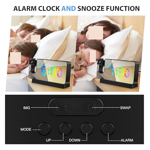 Reloj despertador de proyección para dormitorios con brillo regulable 6