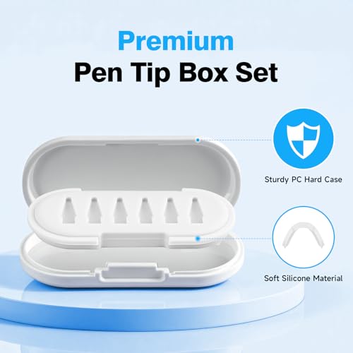 Image of 2026 Upgraded 6 Pack Apple Pencil Tips Replacement Accessories for Apple Pencil Pro /1st Gen /2nd Gen /USB-C, Apple Pen Writing Tips, Metal Drawing Tips (White)
