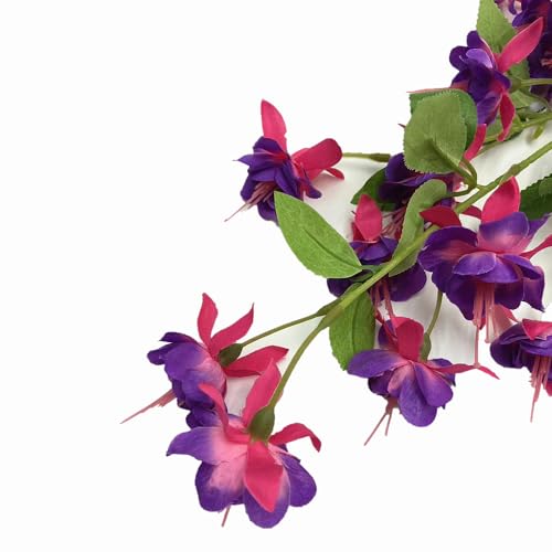 forestmistry 6pcs Artificial Bauhinia Purpurea Branch 24 heads Wedding Archway Floral Decoration Faux Silk Bauhinia bBakeana Blossom Tree Stem (purple pink)