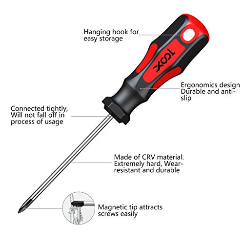 Xool 42Pcs Magnetic Screwdriver Set With Tray, Torx Phillips Flat Hex Pozi Non-Slip Magnetic Tips Screwdriver Set #TOP1