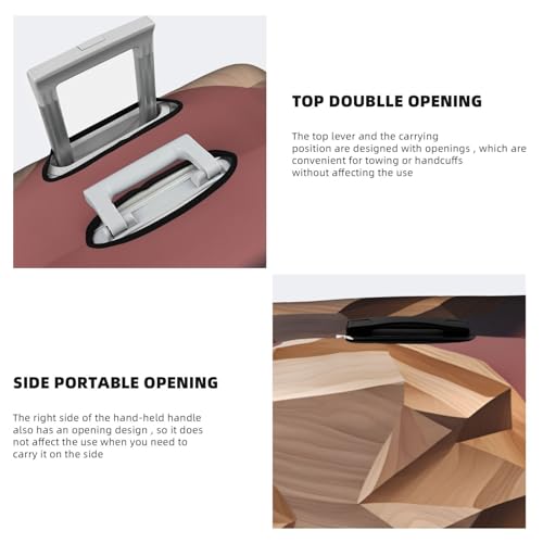 wood heart print Anti-scratch Luggage Cover, Luggage Protective Case, Washable Luggage Cover4