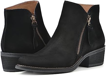 WHITE MOUNTAIN Women's Shoes Altos Block Heel Bootie, Black/Suede, 10 M | Image 1