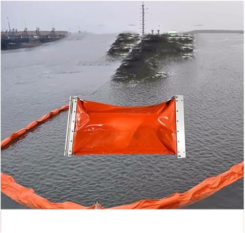 GPECTIFO Barrera de Aceite de PVC for prevención de inundaciones, Barrera Flotante de Caucho Espesado, Personalizable, Que previene la contaminación e intercepta escombros.(1.5X10M)
