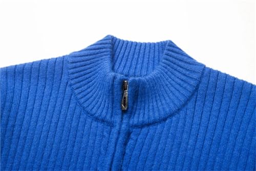 Winter Thick Zipper Turtleneck Cardigan Sweater Men Knitted Warm Sweater Solid Color Business Casual Sweater3