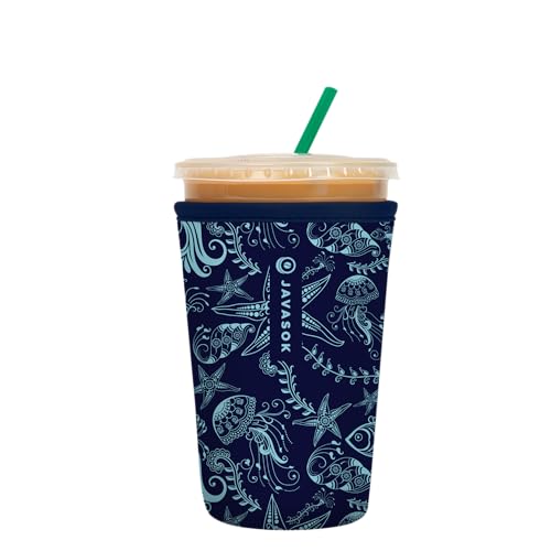Sok It Java Sok Iced Coffee & Cold Soda Insulated Neoprene Cup Sleeve (Ocean Oasis, Medium: 22-28oz) - 2
