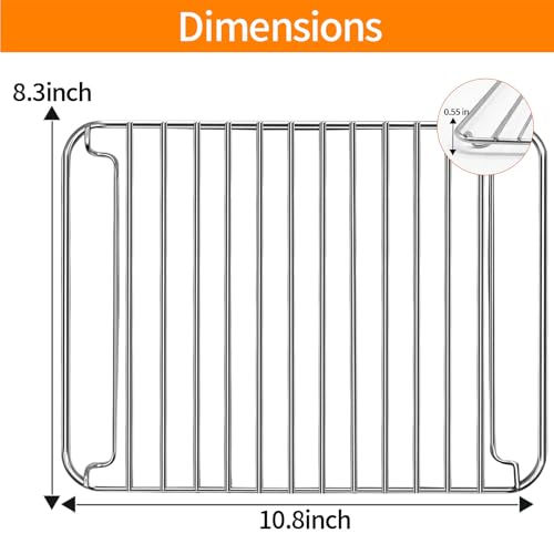 Image of Countertop Toaster Oven Accessories for BLACK DECKER 4 Slice Extra Wide Convection Toaster Oven, 10.8x8.3 IN Stainless Steel Toaster Oven Replacement Parts Baking Rack Wire Rack