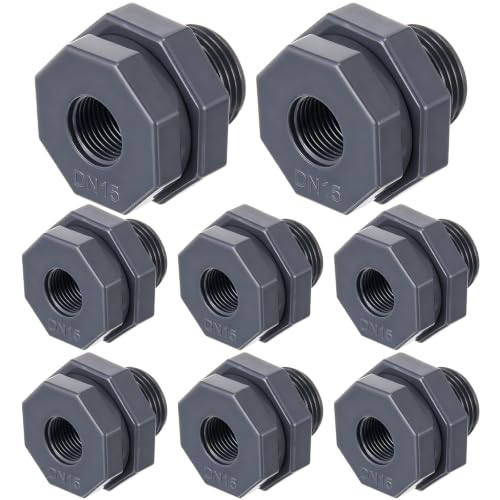 Image of 8 Pcs 1 /2 Inch Bulkhead Fitting PVC Npt Tank Connector