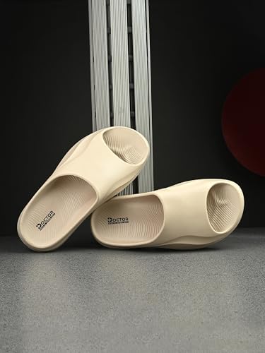 Image of DOCTOR HEALTH SUPER SOFT Men's Double Buckle Slide Sandals | Lightweight Cushioned EVA Slippers | Anti-Slip Comfortable Open Toe Casual Slides for Indoor Outdoor Everyday Wear