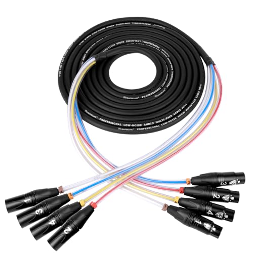 BESCOOS Toronce 4 Channel Professional Multi-Media Snake Cable 4 Pairs Male to Female 3 Pin XLR...