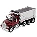 Diecast Masters Peterbilt Model 567 Dump Truck - Metallic Red | Tandem with Pusher Axle - PACCAR Engine, Ox Bodies Stampede Dump Cab | 1:50 Scale Model Semi Trucks | Diecast Model 71077