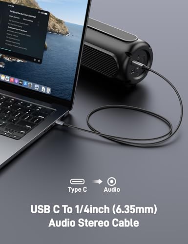 Cable USB C a Jack 1/4 TRS 3.3FT audio estéreo miniatura 2