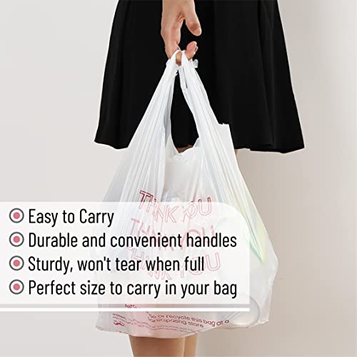 Mr. Pen- Thank You T-Shirt Bags, 11.6" X 6.5" X 21", 100 Pack, Plastic Bags, Thank You Bags, Plastic Bags With Handles, T Shirt Bags, Plastic Shopping Bags, Plastic Grocery Bags, Plastic Bags Bulk #TOP5