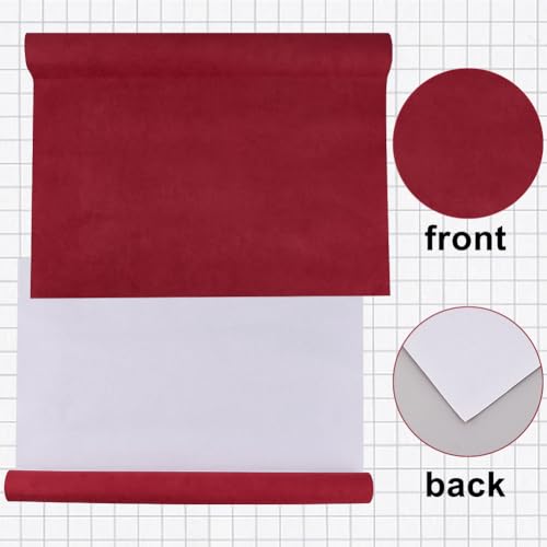 OLYCRAFT 100x43cm Dark Red Book Binding Cloth Bookcover Imitation Suede Fabric with Paper Backed Book Cloth Close-Weave Books Cloths for Books Binding Scrapbooking Box Making DIY Crafts - Image 4