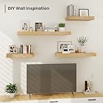12" Deep Floating Shelves, 36 x 12 Inch Wall Mounted Long Floating Shelf with Invisible Brackets, for Home Decor, Bedroom, Kitchen, Living Room, Bathroom - 2 Pack, Oak - Image 2