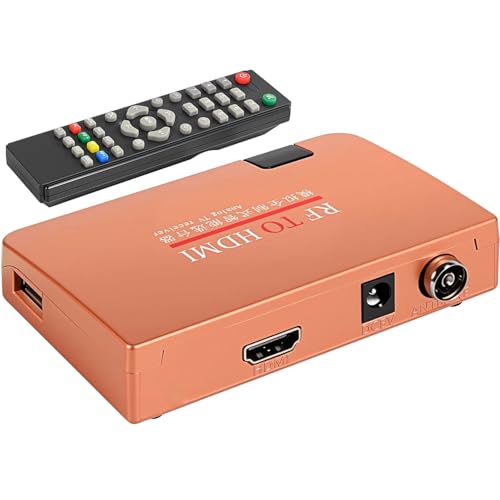 Coax to HDMI Converter, RF to HDMI Converter Modulator, RF Demodulator, VHF Adapter Coaxial Converter for Video CD Player, Digital Projector, Monitor TV