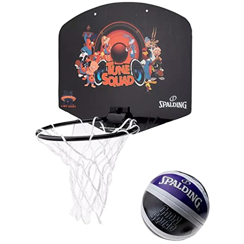 polyurethane Spalding Mini Basketball Set Space Jam 79008Z, Unisex Basketball backboards, Black, One Size EU