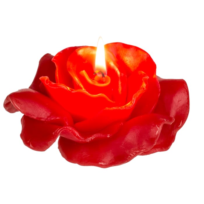 Candela A Forma Di Rosa Con Fragranza Alla Pesca – Cera Di Soia, 3,7x3 Cm, Combustione Lunga E Pulita, Per Casa, Ufficio E Relax