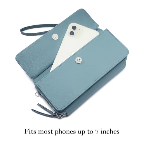 Image of Lanyani RFID Crossbody Wallet Wristlet Purse with Phone Pocket For Women Vegan Leather