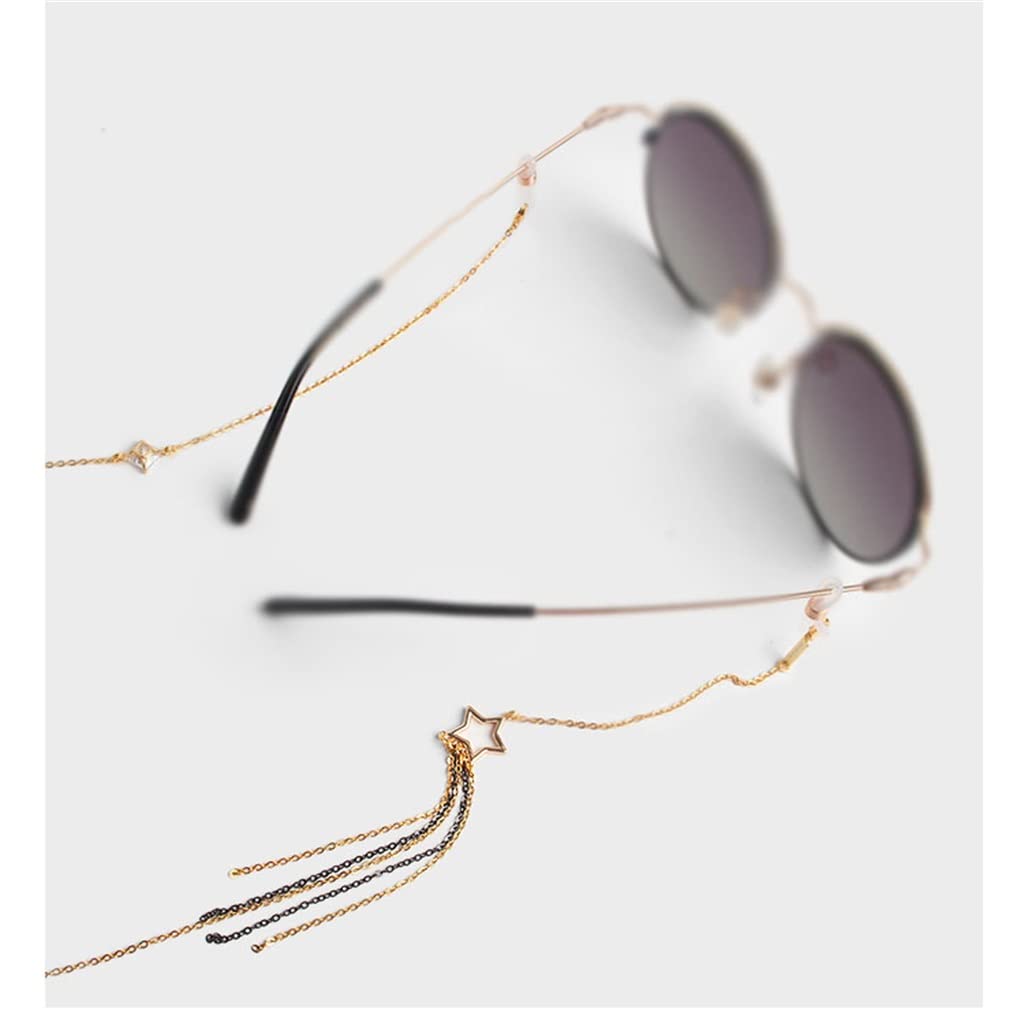 Longe anti-chute pour lunettes de vue et soleil avec chaîne rétro étoile filante femme