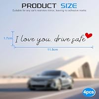 JUSTTOP 4PCS Car Decal,Decorative Rearview Mirror Sticker,I Love You Drive Safe Car Sticker,Auto Sticker and Decal,Car Decor for Women,Car Accessories,Fits Most Vehicles,Direct-Stick(Black&Red) — image 2
