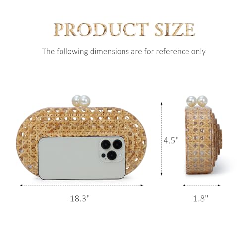Image of Fecialy Women Acrylic Clutch Purse Rattan Woven Pattern Handbag Shell Shape Crossbody Bag Chic Evening Bag