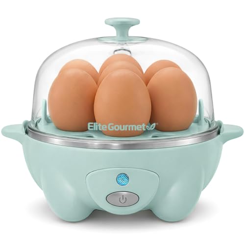 Elite Gourmet Easy Electric 7 Egg Capacity Soft, Medium, Hard-Boiled Cooker Poacher, Scrambled...