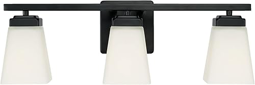 Miniatura 4 de HomePlace Lighting 114431MB-334 Baxley - Lámpara de pared moderna de cristal blanco suave, 3 luces, 300 vatios en total, 7 pulgadas de alto x 22