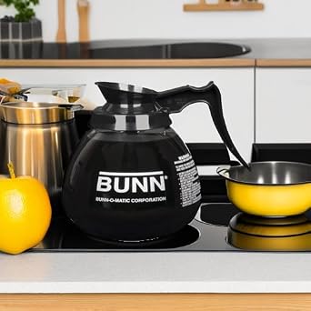 BUNN Glass Commercial 12-Cup Coffee Decanter, Black, 42400.0106