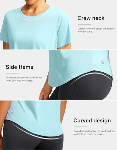 Image of Women's Short Sleeve Workout Shirts UPF 50+ Sun Protection T-Shirts Quick Dry Breathable Gym Running Hiking Tops for Women