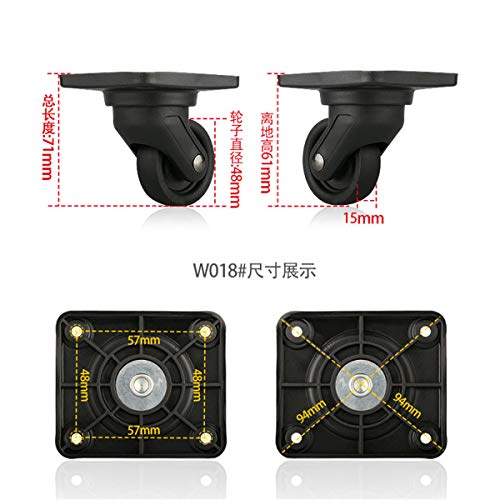 Luggage Wheel,Luggage Suitcase Wheels, 360 Degree Swivel Luggage Mute Wheel Suitcase Replacement Repair Wheels Parts Spinner (W018#)2