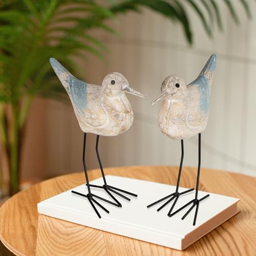 Estatuas de Gaviota Decorativas de Madera 2 Piezas miniatura 4