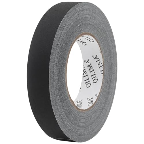 Image of QILIMA Black Gaffers Tape, Hand Tear Self-Adhesive Gaffer Tape for Labeling, Cable, Stage, Photography, Matte Non-Reflective, 1inch x 60yds,1 Pack